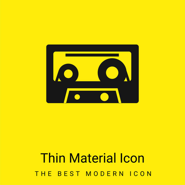 Audio Cassette minimal bright yellow material icon - Vector, Image