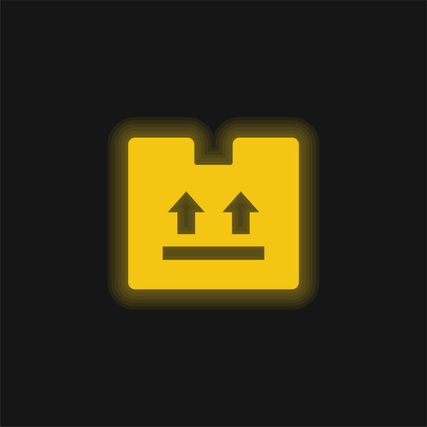 Pudełko żółte świecące neon ikona - Wektor, obraz