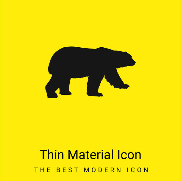 Karhu musta muoto minimaalinen kirkkaan keltainen materiaali kuvake - Vektori, kuva