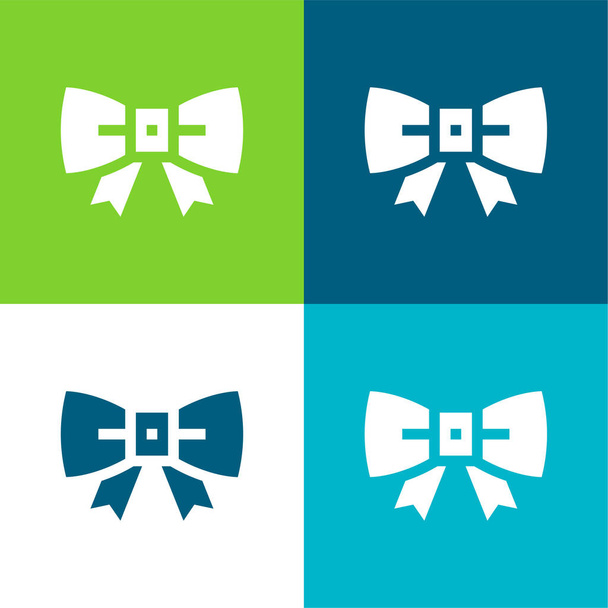 Bow Tie Flat quatro cores conjunto de ícones mínimos - Vetor, Imagem