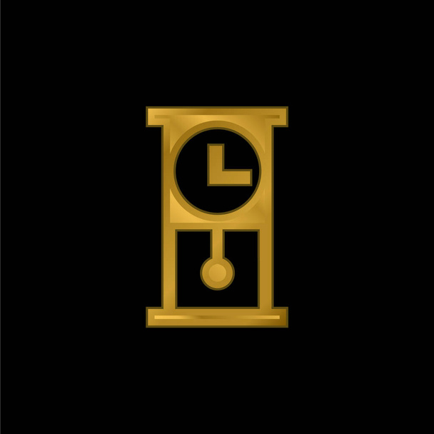 Reloj antiguo chapado en oro icono metálico o logotipo vector - Vector, Imagen