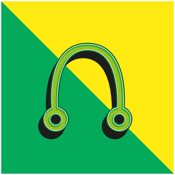 Auricular verde y amarillo moderno logotipo icono del vector 3d - Vector, imagen