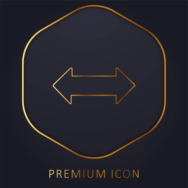 Flecha bidireccional línea dorada logotipo premium o icono - Vector, Imagen