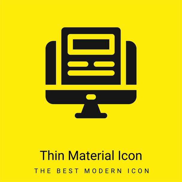 Article minimal bright yellow material icon - Vector, Image