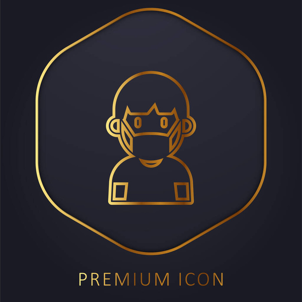 Fiú arany vonal prémium logó vagy ikon - Vektor, kép
