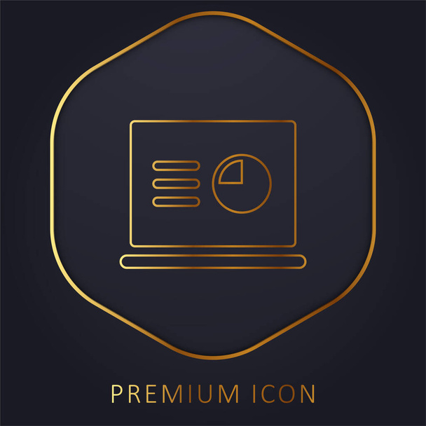 Analytics arany vonal prémium logó vagy ikon - Vektor, kép
