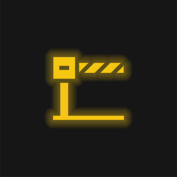 Barrier yellow glowing neon icon - Vector, Image
