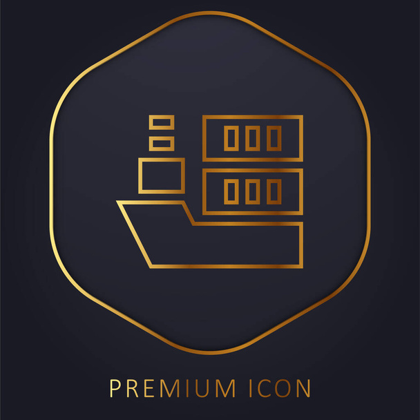 Hajó arany vonal prémium logó vagy ikon - Vektor, kép