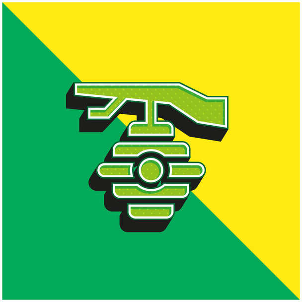 Colmena verde y amarillo moderno vector 3d icono del logotipo - Vector, imagen