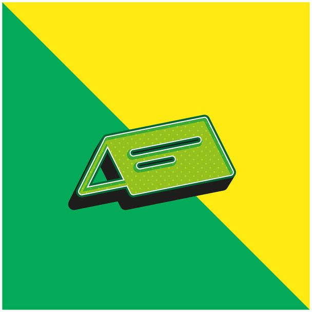 Πράσινο και κίτρινο μοντέρνο λογότυπο 3d διάνυσμα εικονίδιο - Διάνυσμα, εικόνα