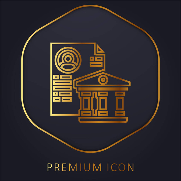 Logo lub ikona złotej linii bankowej - Wektor, obraz
