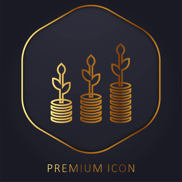 Τράπεζα χρυσή γραμμή premium λογότυπο ή εικονίδιο - Διάνυσμα, εικόνα