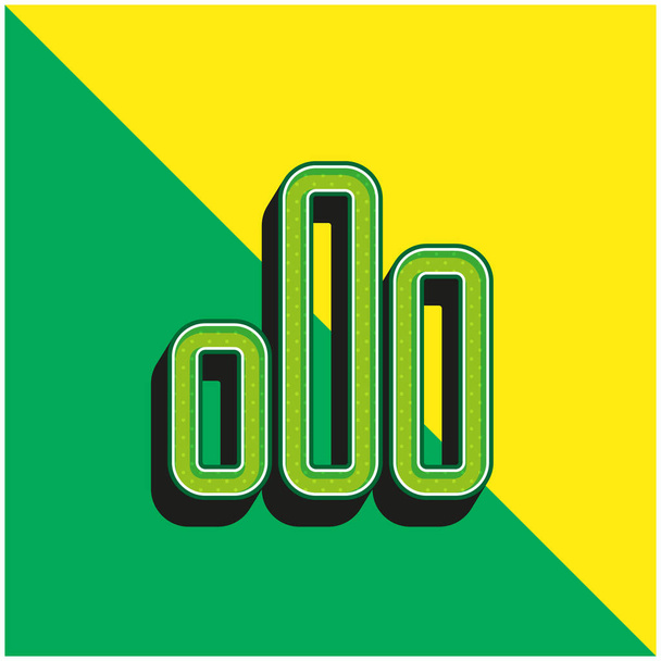 Графический контур Зеленый и желтый современный 3D логотип векторной иконки - Вектор,изображение