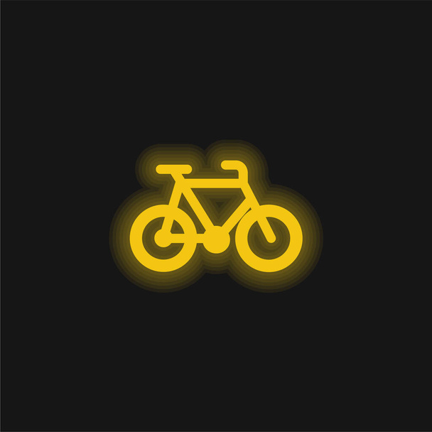 Велосипед жовтий сяючий неоновий значок
 - Вектор, зображення