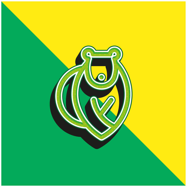 Urso verde e amarelo moderno logotipo do ícone do vetor 3d - Vetor, Imagem
