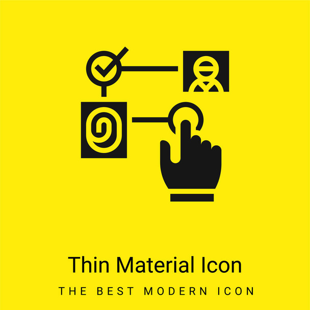 Algoritmo mínimo ícone material amarelo brilhante - Vetor, Imagem