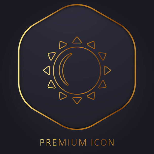 Big Sun golden line premium logo or icon - Vector, Image