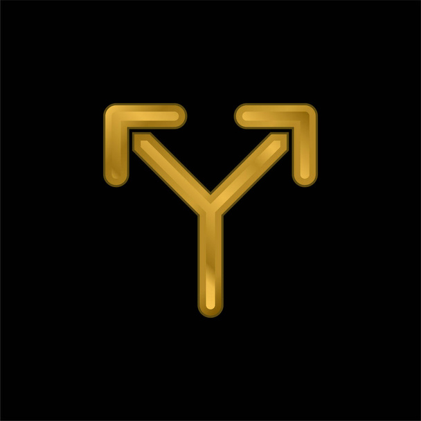 Ícone metálico banhado a ouro alternativo ou vetor de logotipo - Vetor, Imagem