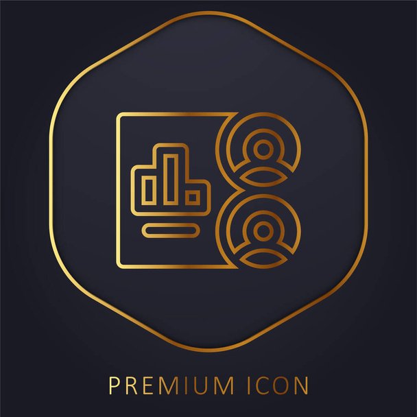 Logotipo o icono premium de línea dorada del público - Vector, imagen