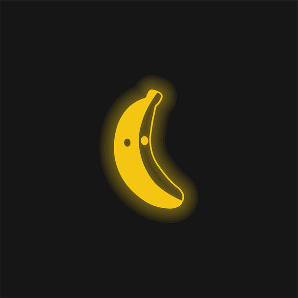 Bananity Social Logo amarelo brilhante ícone de néon - Vetor, Imagem