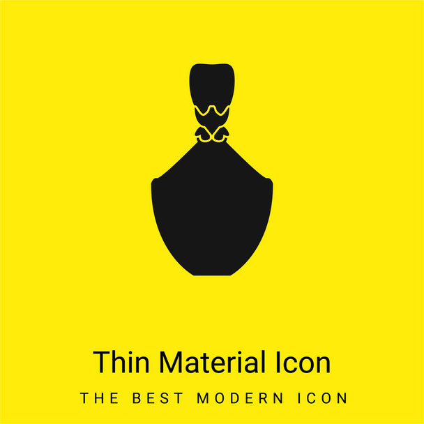 Форма бутылки минимальная ярко-желтая иконка материала - Вектор,изображение