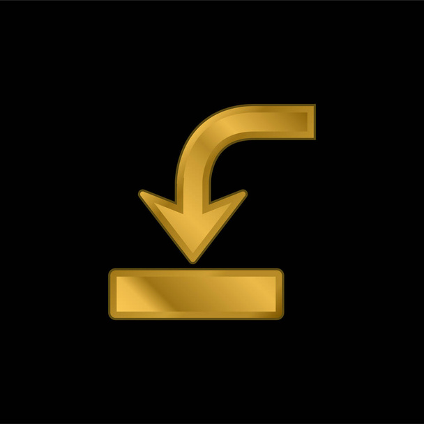 Стрілка в привід Символ золотистої металевої піктограми або вектор логотипу
 - Вектор, зображення