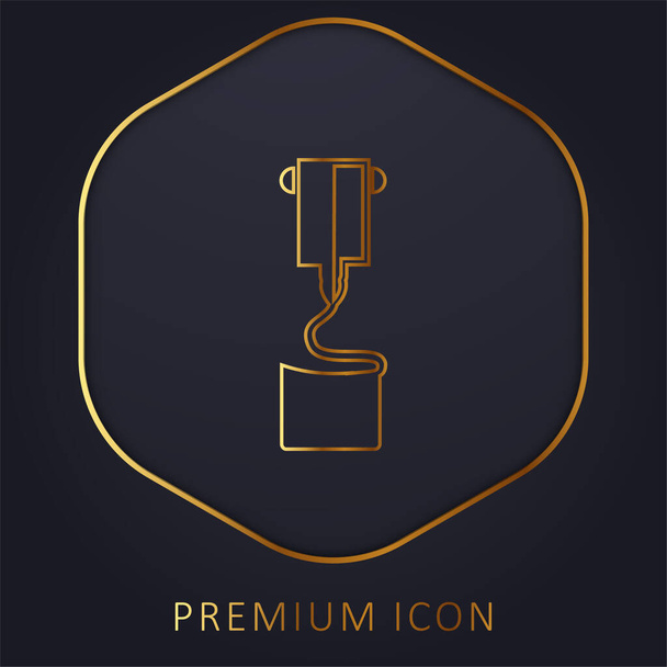 3d Printer Printing Symbol golden line premium logo or icon - Vector, Image