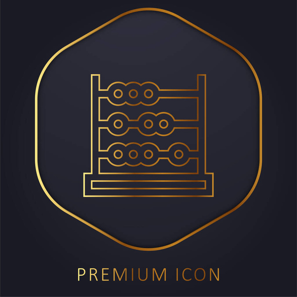 Abacus golden line premium logo or icon - Vector, Image