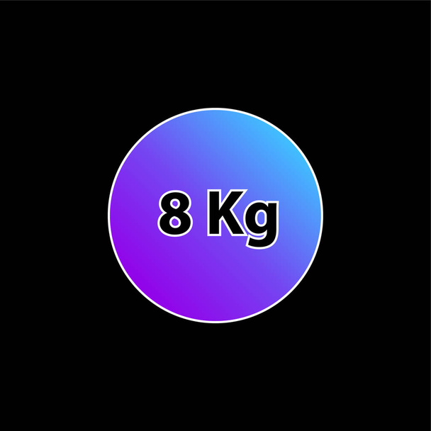 8 kg Súly Sport kék gradiens vektor ikon - Vektor, kép