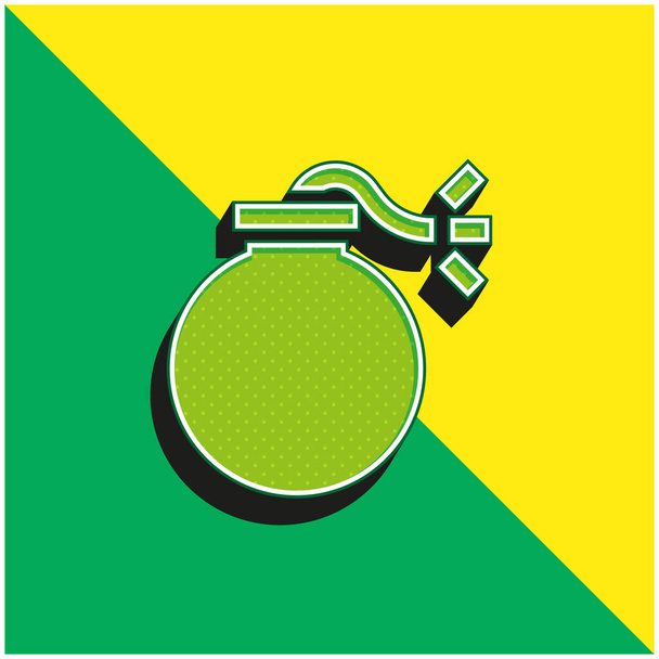 Bomba Zöld és sárga modern 3D vektor ikon logó - Vektor, kép