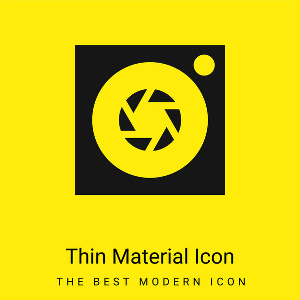 Aperture minimal bright yellow material icon - Vector, Image