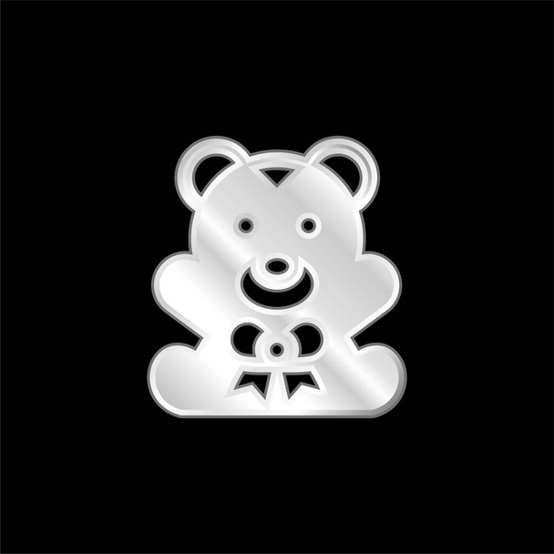 Ведмідь срібна металева ікона
 - Вектор, зображення