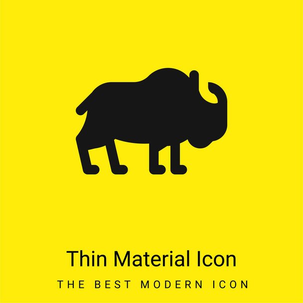 Bison minimális fényes sárga anyag ikon - Vektor, kép