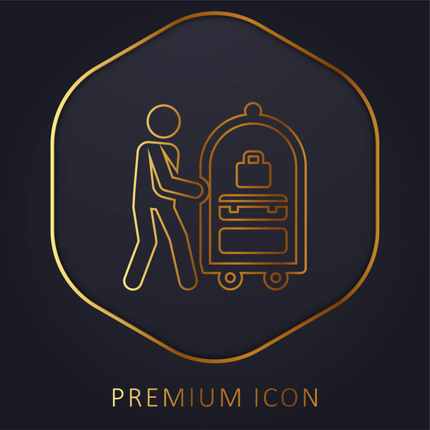 Logo o icona premium della linea dorata Bell Boy - Vettoriali, immagini