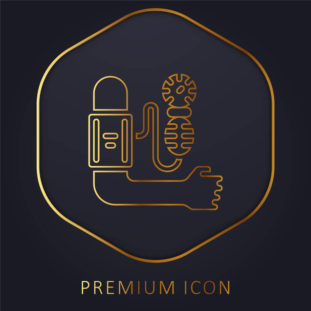 Złota linia ramienia logo premium lub ikona - Wektor, obraz