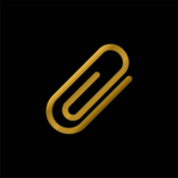 Anexo banhado a ouro ícone metálico ou vetor logotipo - Vetor, Imagem
