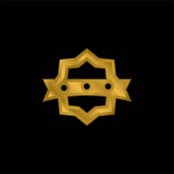 Premio de felicitación chapado en oro icono metálico o logo vector - Vector, Imagen