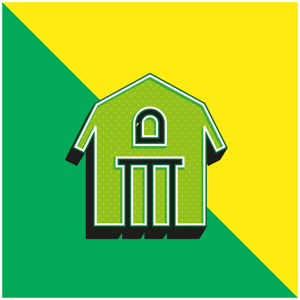 Granero verde y amarillo moderno logotipo del icono del vector 3d - Vector, Imagen