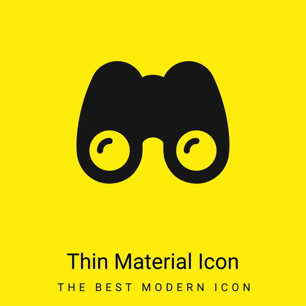 Jumelles minime icône de matériau jaune vif - Vecteur, image