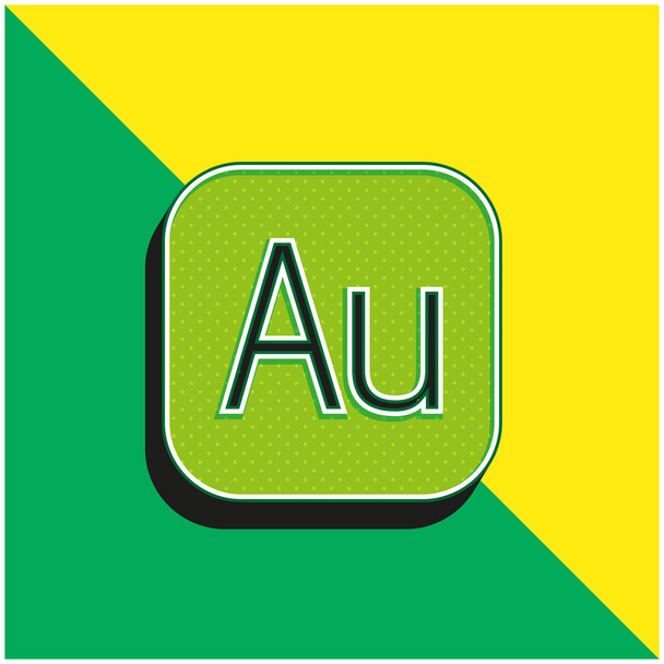 Audition Πράσινο και κίτρινο σύγχρονο 3d διάνυσμα εικονίδιο λογότυπο - Διάνυσμα, εικόνα