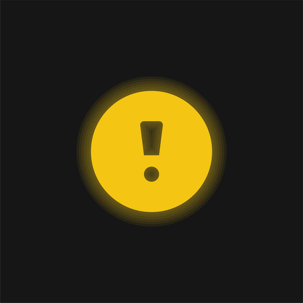 Attention Sign yellow glowing neon icon - Vector, Image
