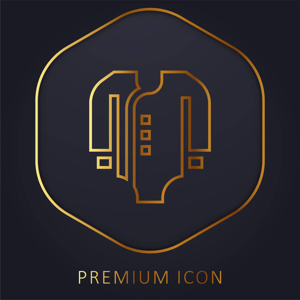 Bodysuit golden line premium logo or icon - Vector, Image
