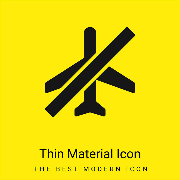 Režim letounu Minimální jasně žlutá ikona materiálu - Vektor, obrázek