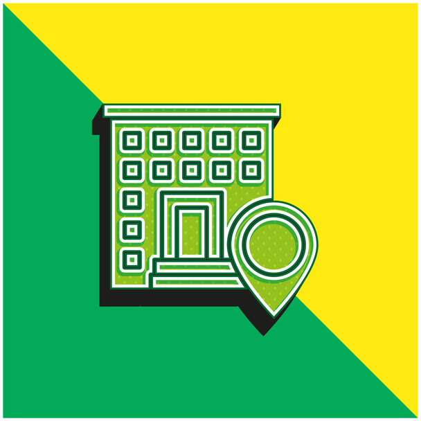 Dirección verde y amarillo moderno 3d vector icono logo - Vector, imagen
