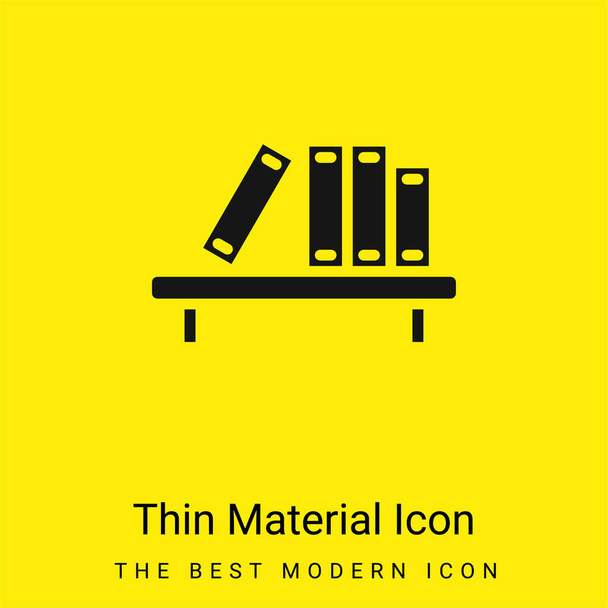 書棚最小限の明るい黄色の材料アイコン - ベクター画像
