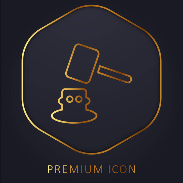 Logo ou icône premium de la ligne d'or du parc d'attractions - Vecteur, image