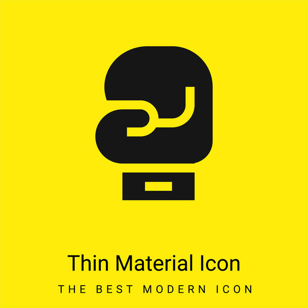 Gants de boxe minime icône de matériau jaune vif - Vecteur, image