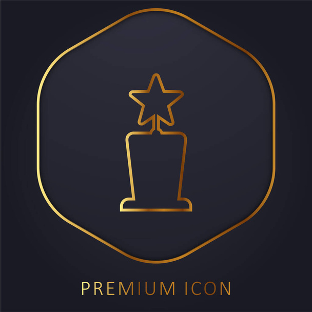 Prêmio Star Trophy Shape linha dourada logotipo premium ou ícone - Vetor, Imagem