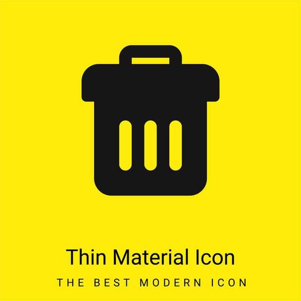 Bin minime icône matériau jaune vif - Vecteur, image