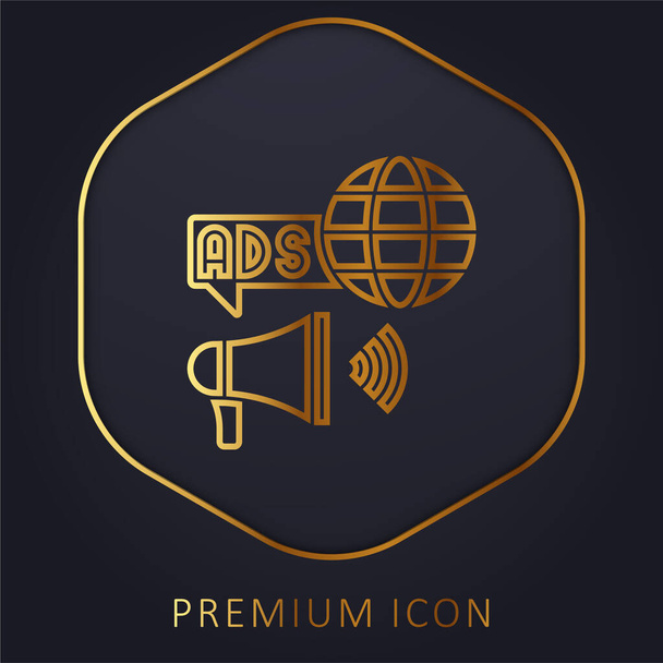 Pubblicità linea dorata logo premium o icona - Vettoriali, immagini